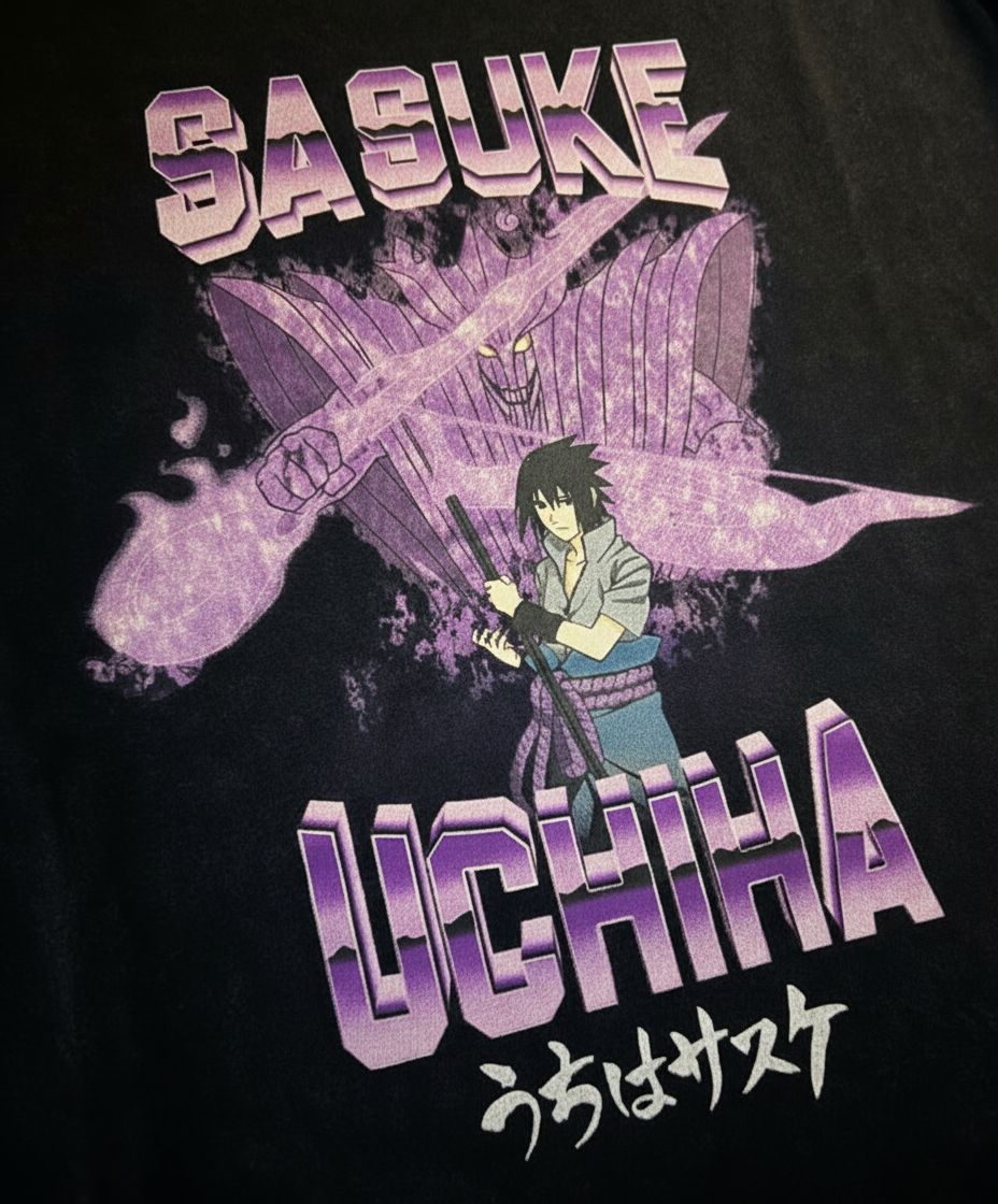 T-shirt noir Sasuke personnalisé